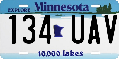 MN license plate 134UAV