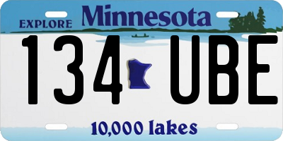 MN license plate 134UBE