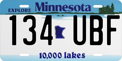 MN license plate 134UBF