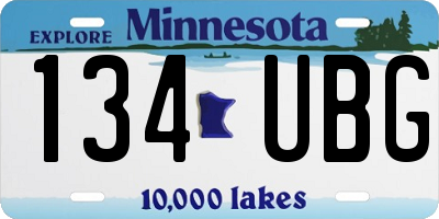 MN license plate 134UBG