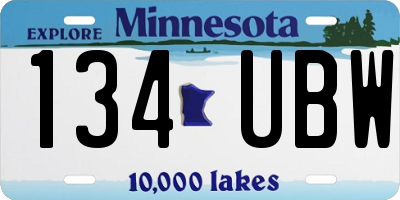 MN license plate 134UBW