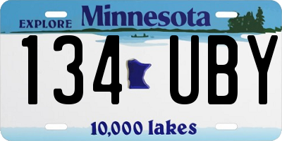 MN license plate 134UBY