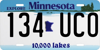 MN license plate 134UCO