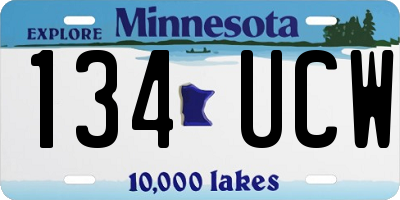 MN license plate 134UCW