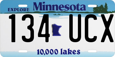 MN license plate 134UCX