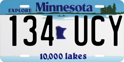 MN license plate 134UCY