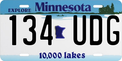 MN license plate 134UDG