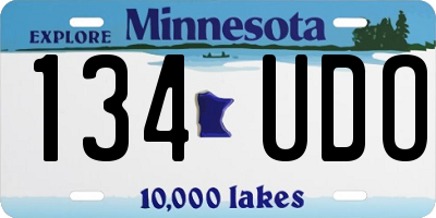 MN license plate 134UDO