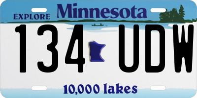 MN license plate 134UDW