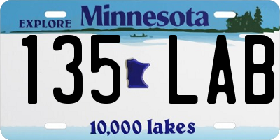 MN license plate 135LAB