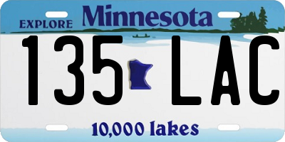 MN license plate 135LAC