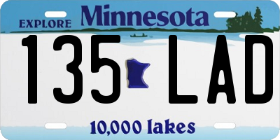 MN license plate 135LAD