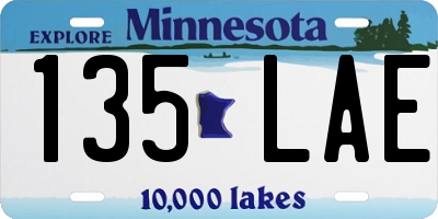 MN license plate 135LAE