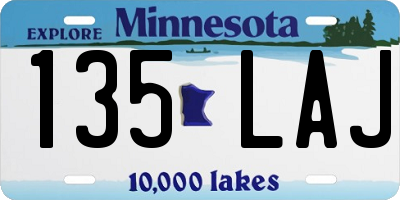 MN license plate 135LAJ