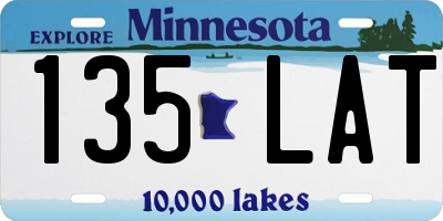 MN license plate 135LAT