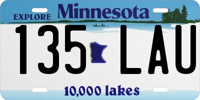 MN license plate 135LAU