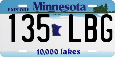 MN license plate 135LBG