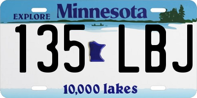 MN license plate 135LBJ