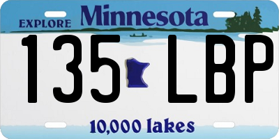 MN license plate 135LBP
