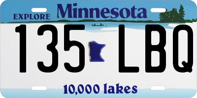 MN license plate 135LBQ
