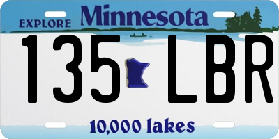 MN license plate 135LBR