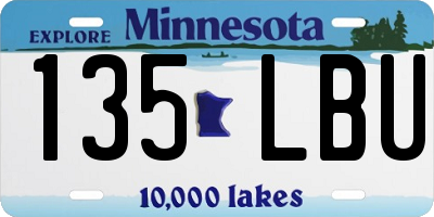 MN license plate 135LBU