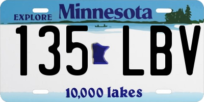MN license plate 135LBV