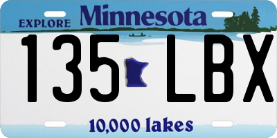 MN license plate 135LBX