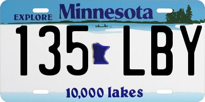 MN license plate 135LBY