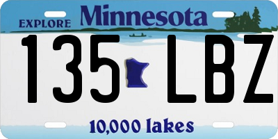 MN license plate 135LBZ