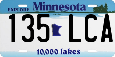 MN license plate 135LCA
