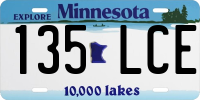 MN license plate 135LCE