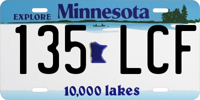 MN license plate 135LCF