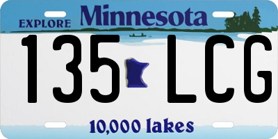 MN license plate 135LCG