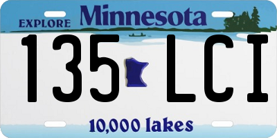 MN license plate 135LCI