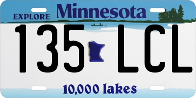 MN license plate 135LCL