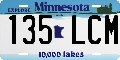 MN license plate 135LCM