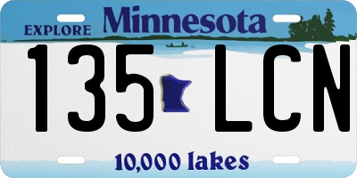MN license plate 135LCN