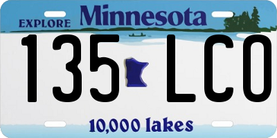 MN license plate 135LCO