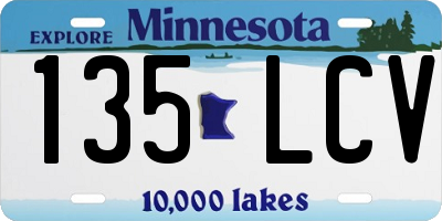 MN license plate 135LCV