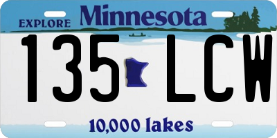 MN license plate 135LCW