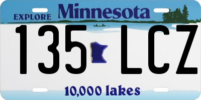 MN license plate 135LCZ