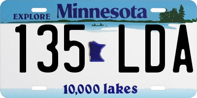 MN license plate 135LDA