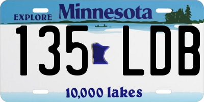 MN license plate 135LDB