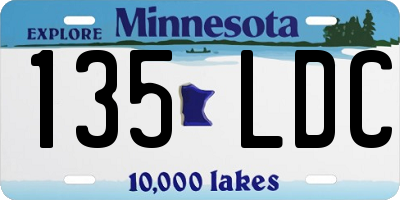 MN license plate 135LDC
