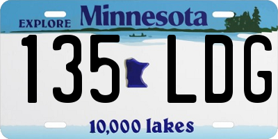 MN license plate 135LDG