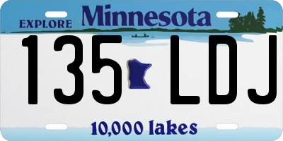 MN license plate 135LDJ