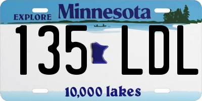 MN license plate 135LDL