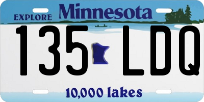 MN license plate 135LDQ