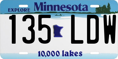 MN license plate 135LDW